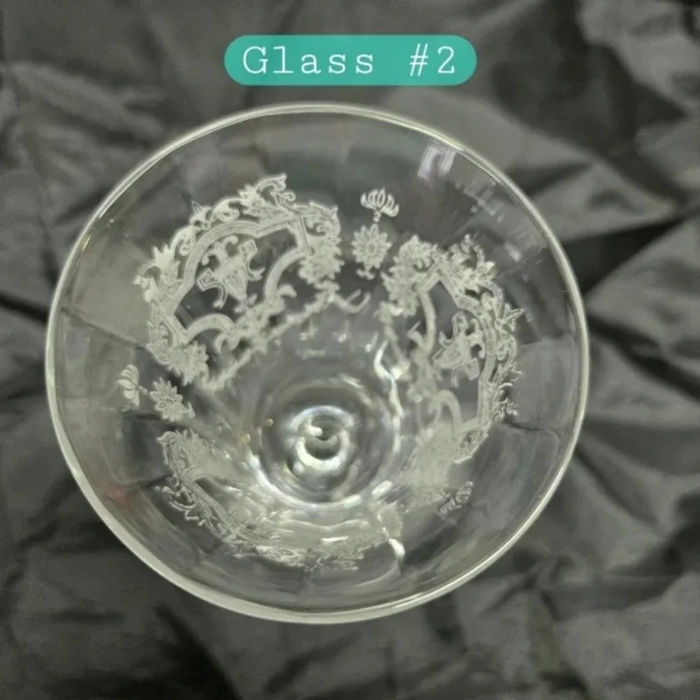 3 Morgantown Glass Co's Virginia Cordial Etched in Clear Wine/Water Glass - Picture 8 of 16